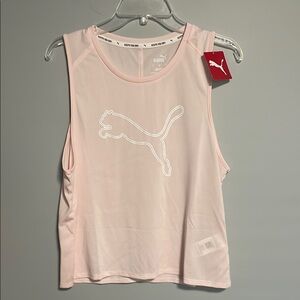 Puma Pink Rosewater Heather Escape Tank Womens Large NWT